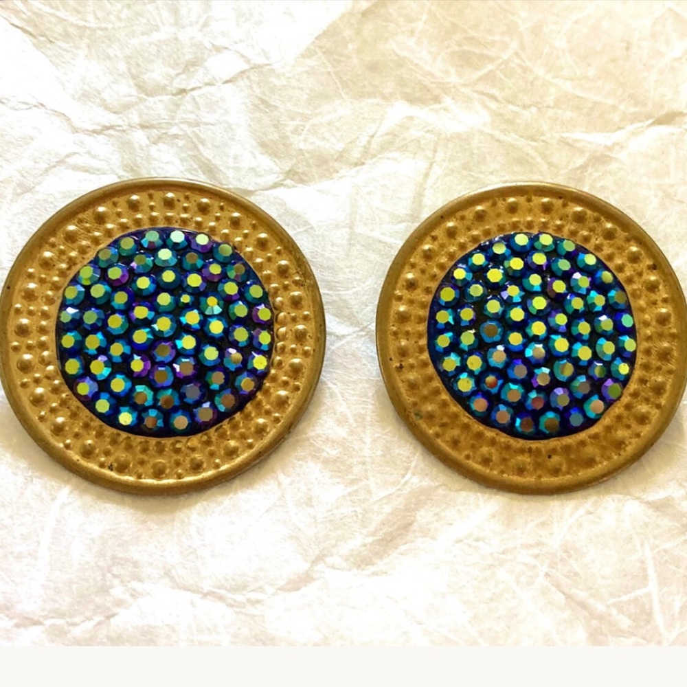 $220 VINTAGE RICHARD KERR SWAROSKI PAVE EARRINGS